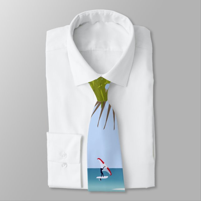 Wing Foil Surfers Pandanus Tree at the Beach Tie (Tied)