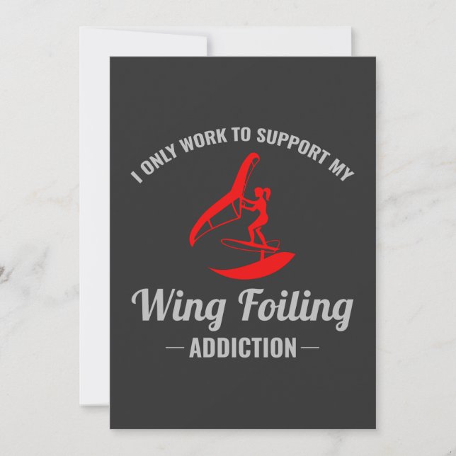 Wing Foiling Foil Surfing Surfer Surf Water Sports Card (Front)