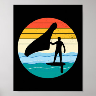 Wing Foiling Hydrofoil Surfing Surf Water Sport Poster