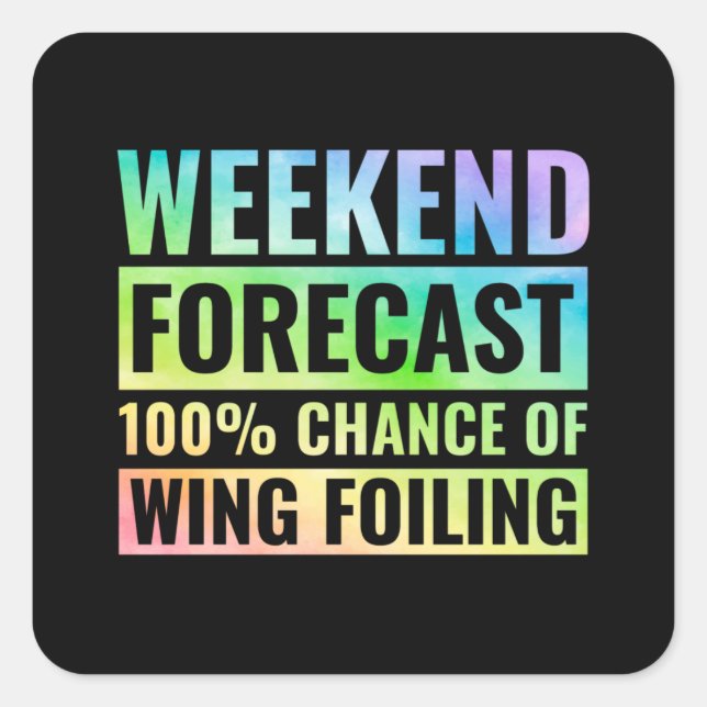 Wing Foiling Hydrofoil Surfing Surf Water Sports Square Sticker (Front)