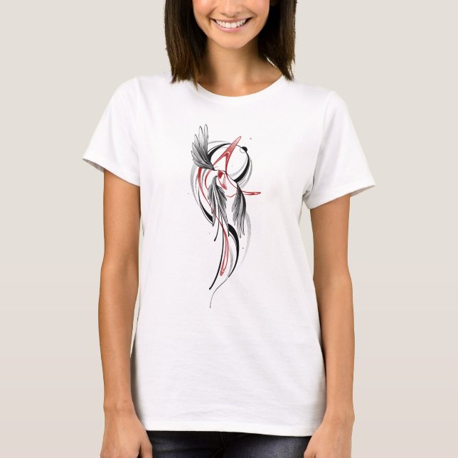 Wing Line Art Women’s T-Shirt – Modern Artistic T (Front)