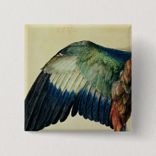 Wing of a Blue Roller, 1512 15 Cm Square Badge