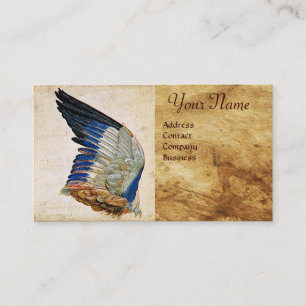 WING OF A ROLLER ON ANTIQUE PARCHMENT Monogram Business Card