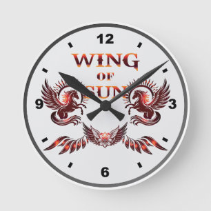 Wing of Sun-Clock Round Clock
