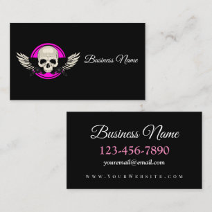 Wing Skull - PINK Business Card
