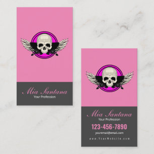 Wing Skull - PINK Business Card