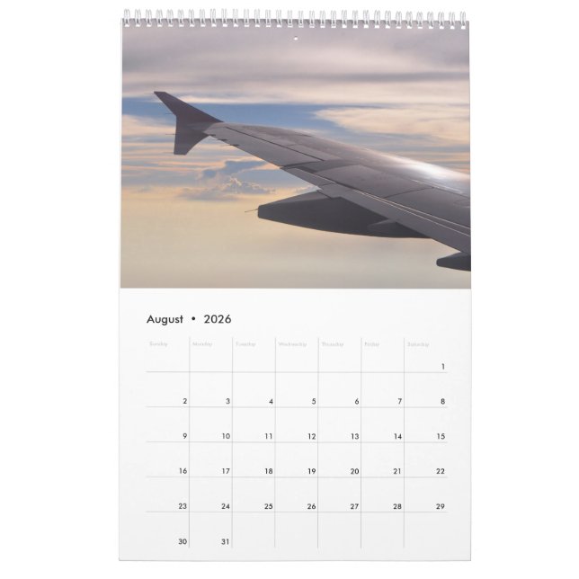 Wing Tips: view from the plane Calendar (Aug 2026)