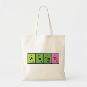 Wingate periodic table name tote bag