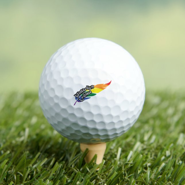 Wingaydium Lesbiosa – Funny LGBTQ+ Magic Pun Golf Balls (Insitu Tee)