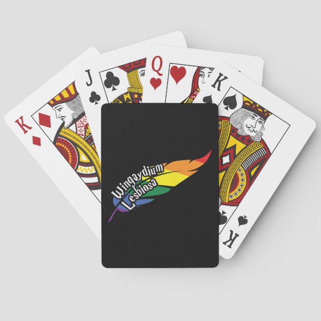 Wingaydium Lesbiosa – Funny LGBTQ+ Magic Pun Playing Cards (Back)