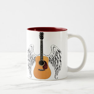 Winged Acoustic Guitar Two-Tone Coffee Mug