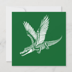 winged alligator flying high  invitation