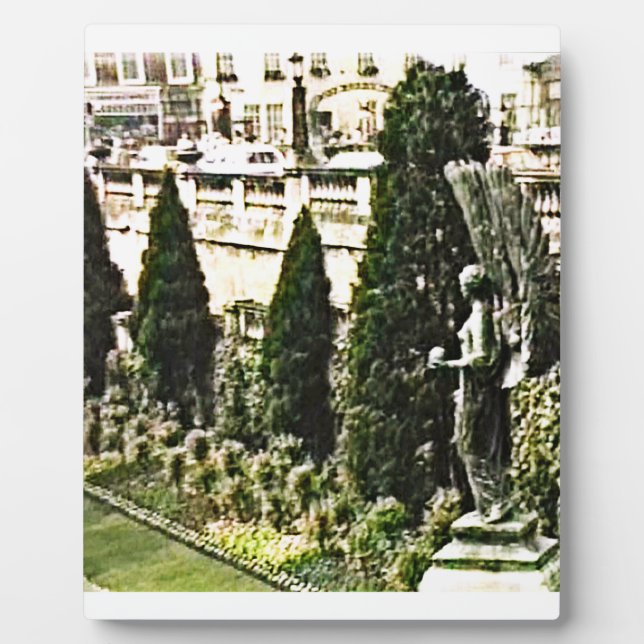Winged Angel Statue Bath England 1986 snap-11737a Plaque (Front)
