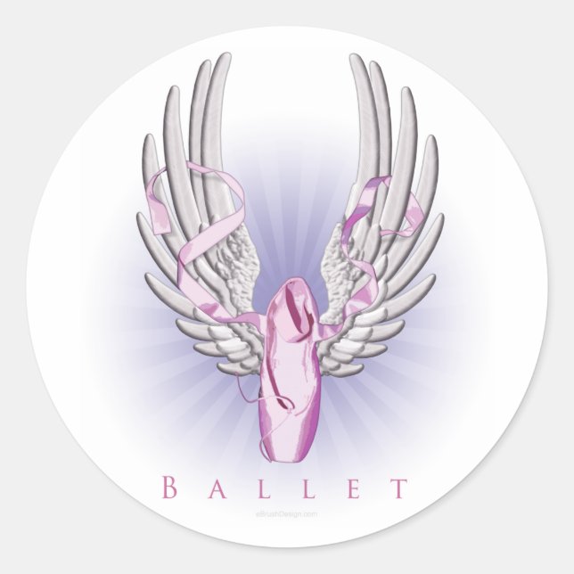 Winged Ballet (Dance) Classic Round Sticker (Front)