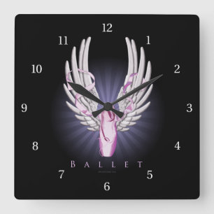 Winged Ballet (Dance) Square Wall Clock