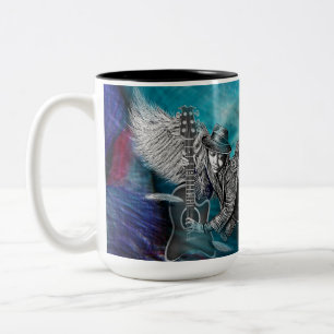 Winged Blue Strings Two-Tone Coffee Mug