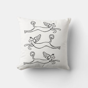 Winged cats cushion