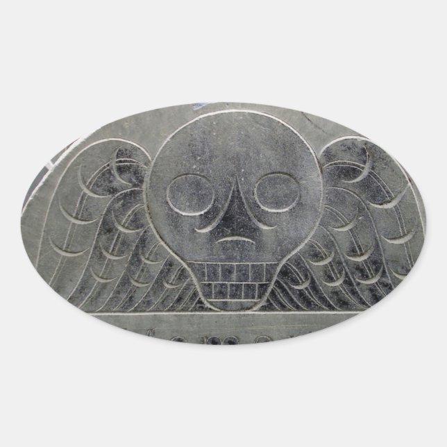 winged death cemetary stone sticker (Front)