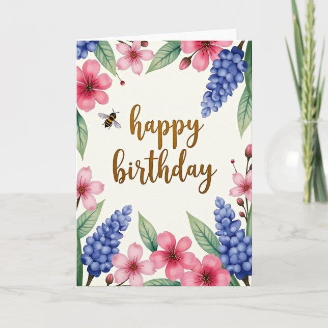 Winged Delight Birthday Card (Front)
