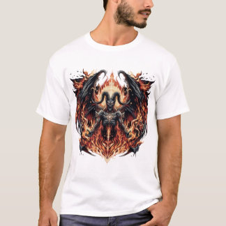 Winged Demon in Flames Death Metal T-Shirt
