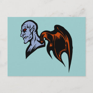 winged demon postcard