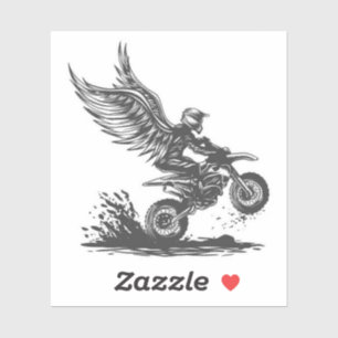 Winged Dirt Bike Rider – Fantasy Motorcycle Sticke