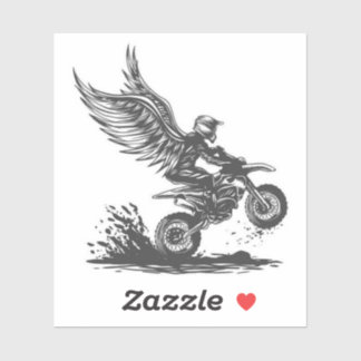 Winged Dirt Bike Rider – Fantasy Motorcycle Sticke