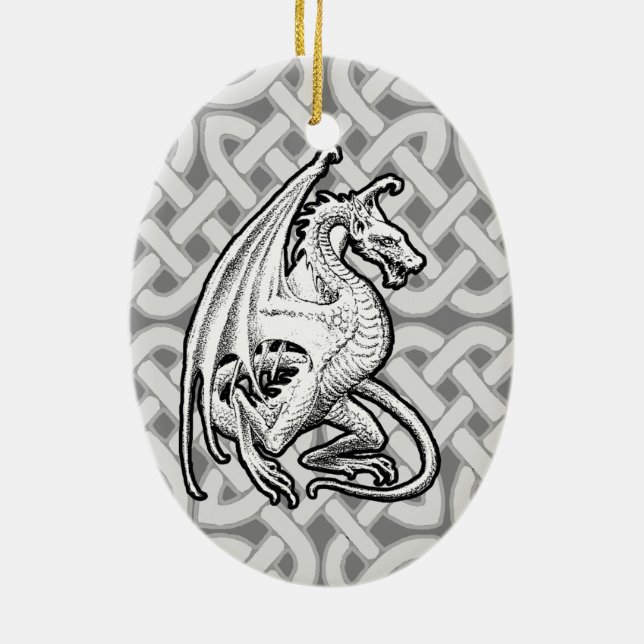 Winged Dragon Ceramic Ornament (Back)