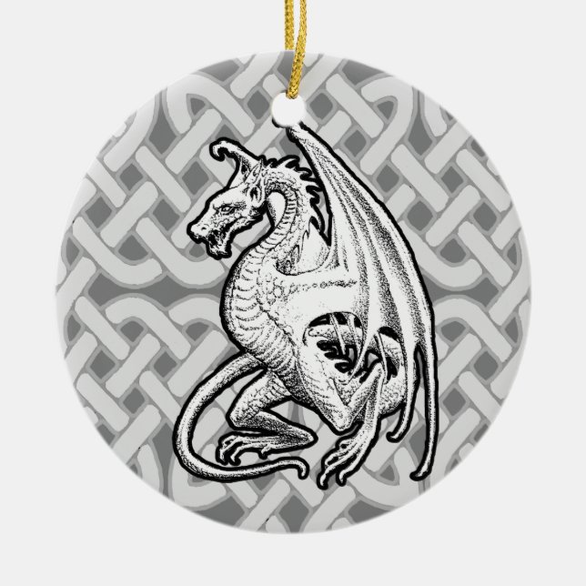 Winged Dragon Ceramic Ornament (Front)