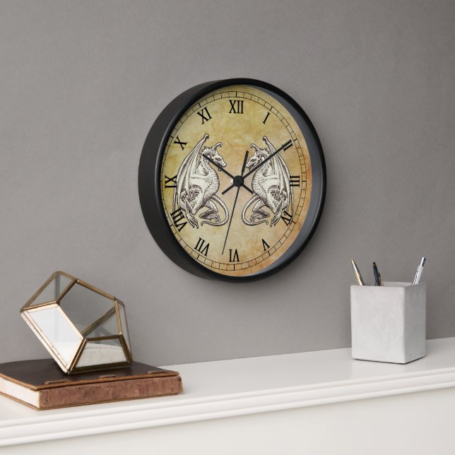 Winged Dragons Clock (Office)