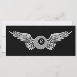 winged eightball invitation
