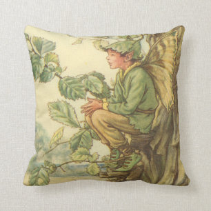 Winged Elm Fairy Sitting in a Tree Cushion