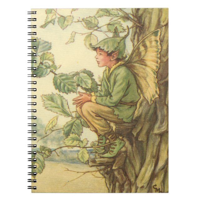 Winged Elm Fairy Sitting in a Tree Notebook (Front)