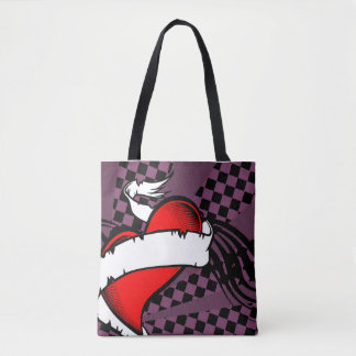 winged fashion heart tote bag