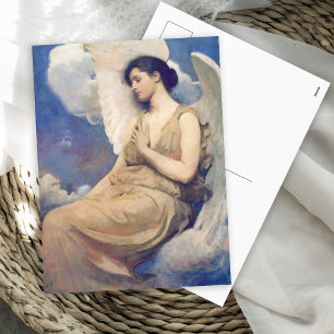 Winged Figure Beautiful Angel Holiday Postcard
