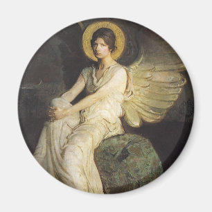 Winged Figure Seated Upon a Rock by Abbott Thayer Magnet