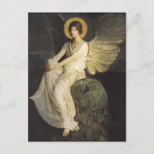 Winged Figure Seated Upon a Rock by Abbott Thayer Postcard
