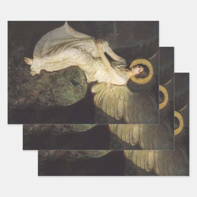 Winged Figure Seated Upon a Rock by Abbott Thayer Wrapping Paper Sheet (Set)