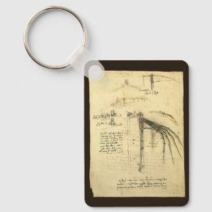 Winged Flying Machine Sketch by Leonardo da Vinci Key Ring