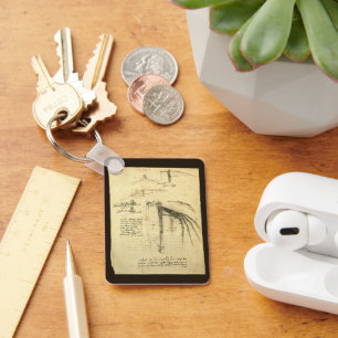 Winged Flying Machine Sketch by Leonardo da Vinci Key Ring