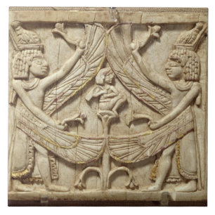 Winged genii, Assyrian Period, c.750 BC (ivory) Ceramic Tile