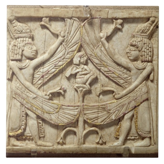 Winged genii, Assyrian Period, c.750 BC (ivory) Ceramic Tile (Front)