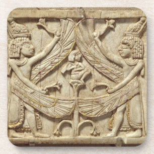 Winged genii, Assyrian Period, c.750 BC (ivory) Coaster