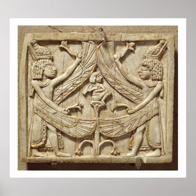 Winged genii, Assyrian Period, c.750 BC (ivory) Poster (Front)