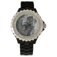 Winged Gothic Gargoyle Ladies Black Wristwatch