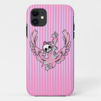 Winged Guitar with Cute Skull