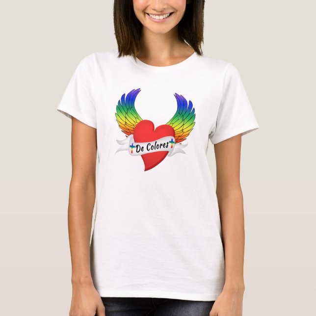 Winged Heart De Colores T-Shirt (Front)