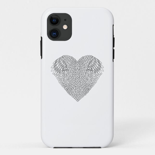 Winged Heart Doodle Case-Mate iPhone Case (Back)