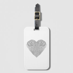 Winged Heart Doodle Luggage Tag