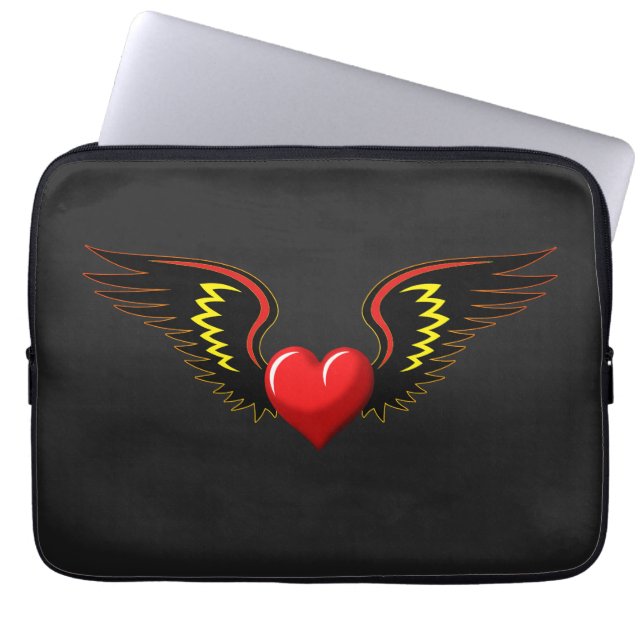 Winged Heart Laptop Sleeve (Front)